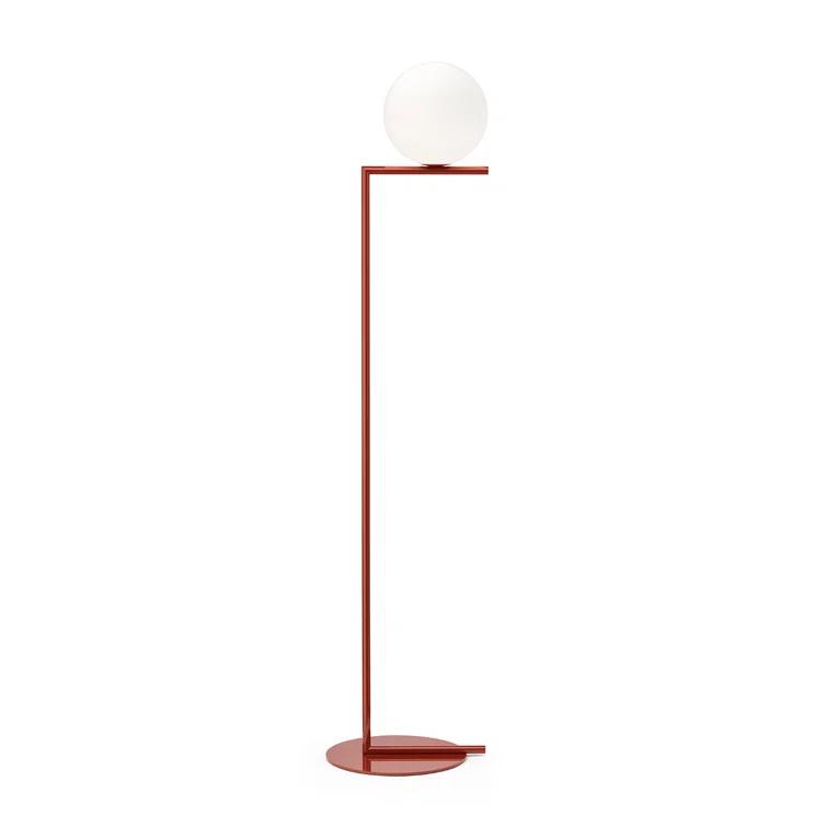 Elegance Unveiled 53" Black & Chrome Floor Lamp with Glass Globe