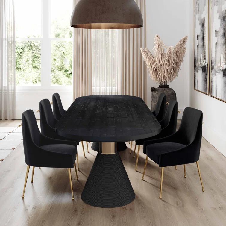 Beatrix 19'' H Velvet Upholstered Metal Parsons Chair