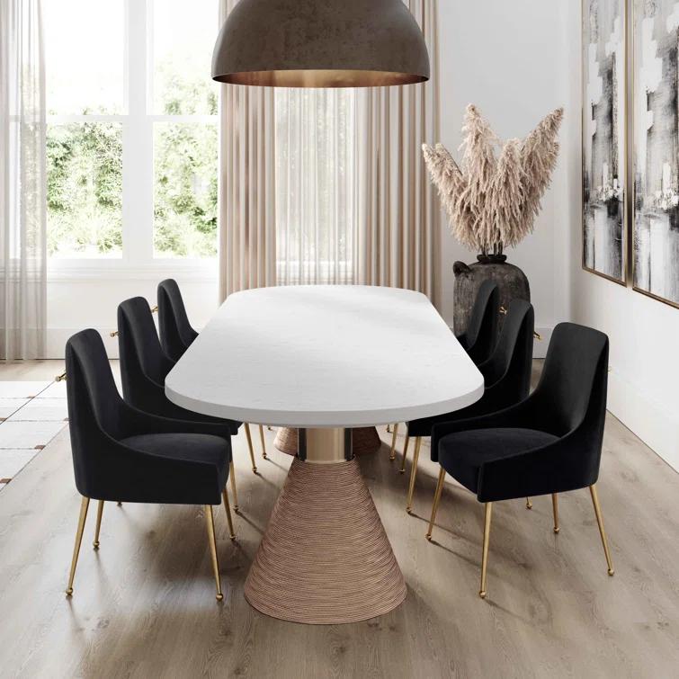 Beatrix 19'' H Velvet Upholstered Metal Parsons Chair