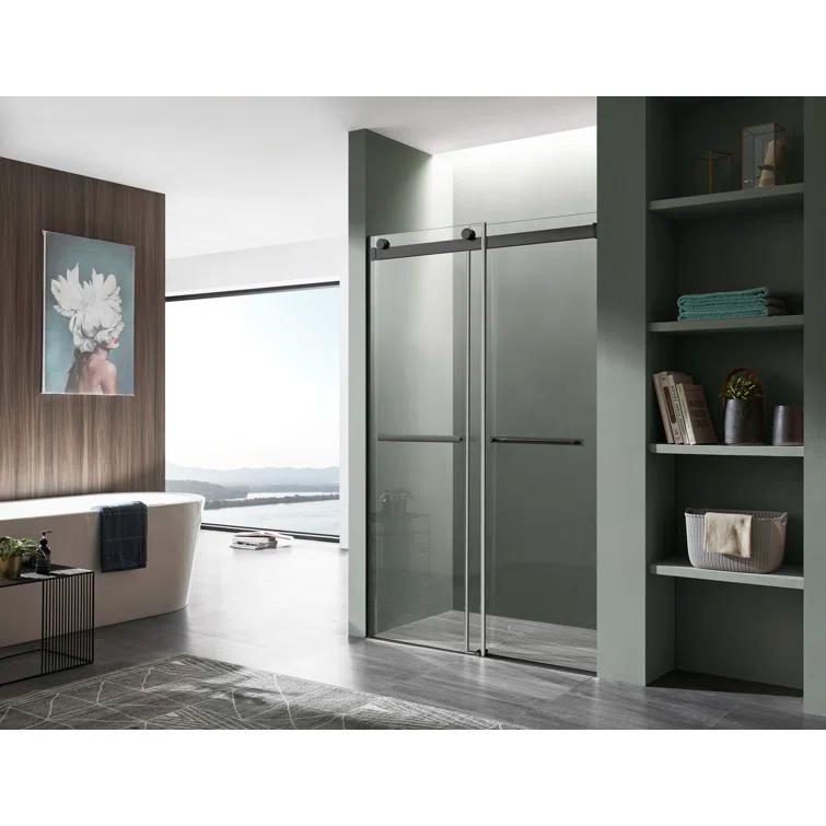 Kahn 60" W x 76" H Double Sliding Frameless Shower Door
