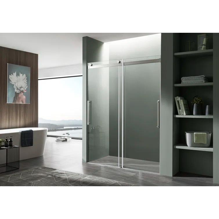 Stellar 48" W x 76" H Double Sliding Frameless Shower Door