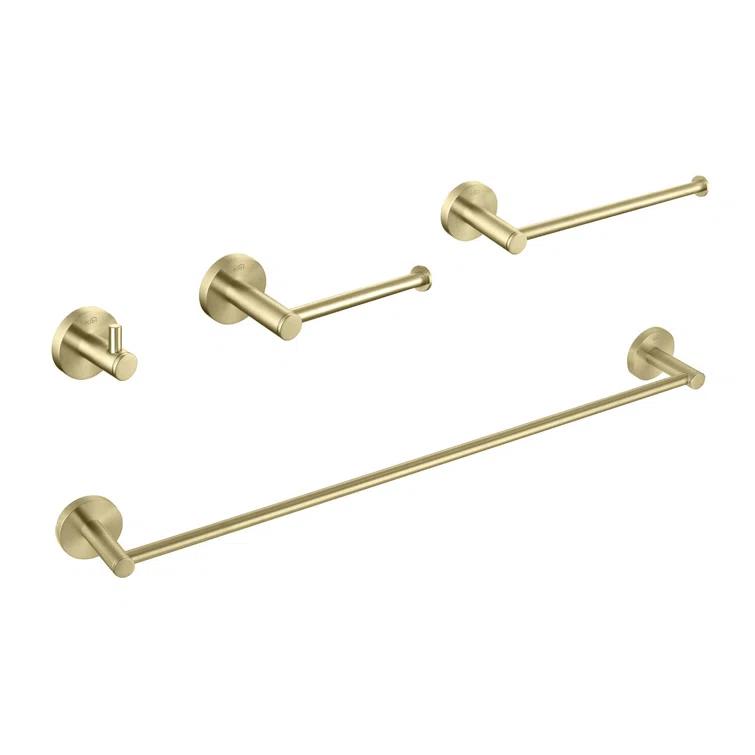 KIBI C-KBA14-4BG Circular 4 - Piece Bathroom Hardware Set
