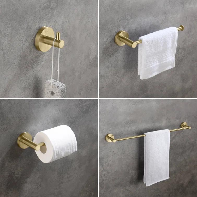 KIBI C-KBA14-4BG Circular 4 - Piece Bathroom Hardware Set