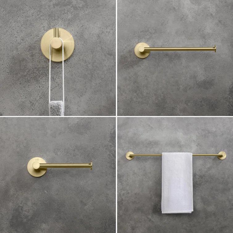 KIBI C-KBA14-4BG Circular 4 - Piece Bathroom Hardware Set