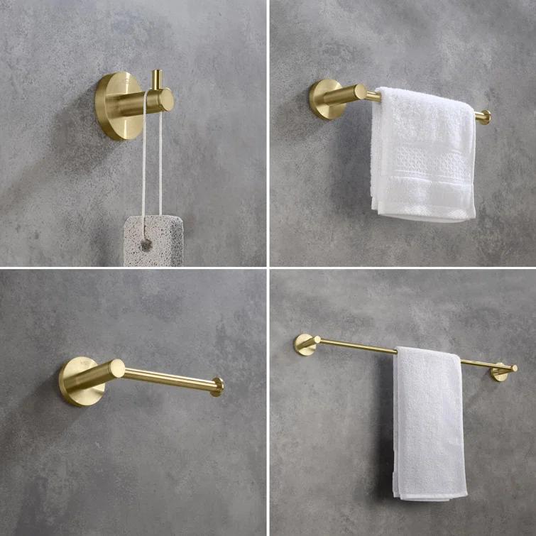 KIBI C-KBA14-4BG Circular 4 - Piece Bathroom Hardware Set