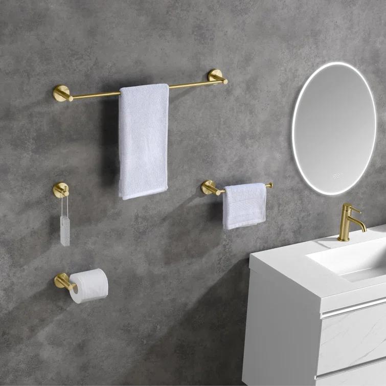 KIBI C-KBA14-4BG Circular 4 - Piece Bathroom Hardware Set