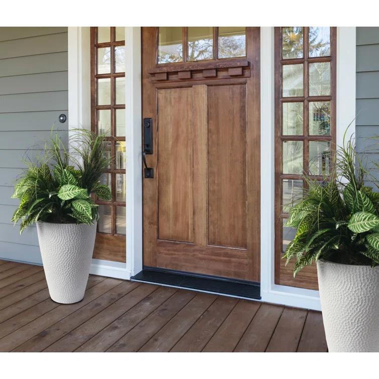 Algreen Valencia Planter, Hammered Texture Planter, 15-In. by 20-In. Height, Weathered White