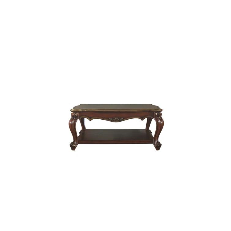 FOSHNATURE Solid Wood 4 Legs Coffee Table with Storage | Wayfair