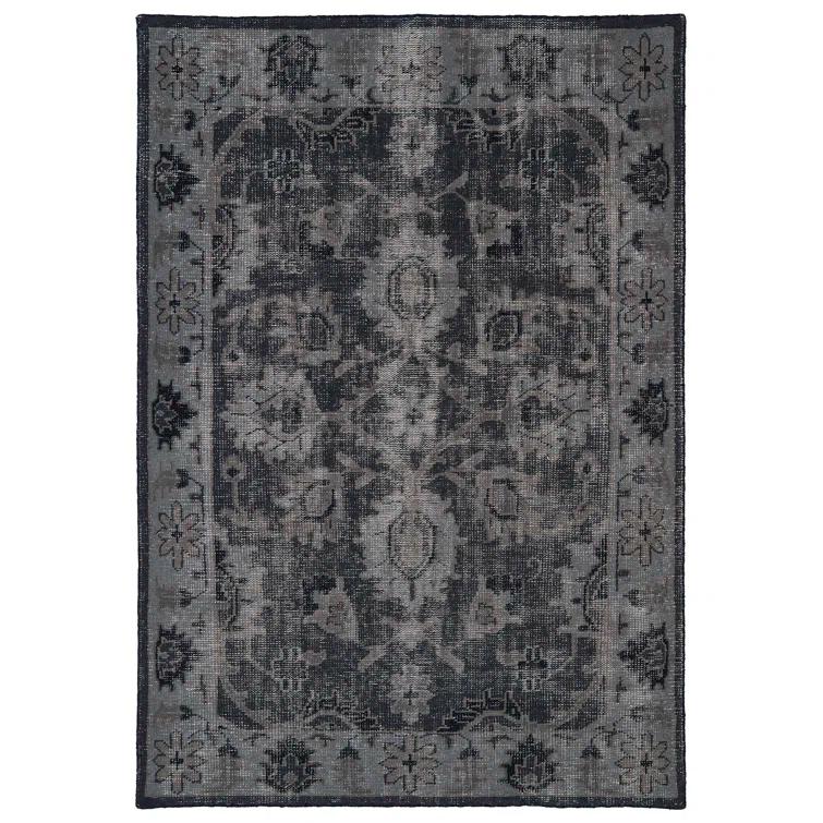 Kaleen Restoration Oriental Hand-Knotted Wool Black Area Rug & Reviews | Wayfair