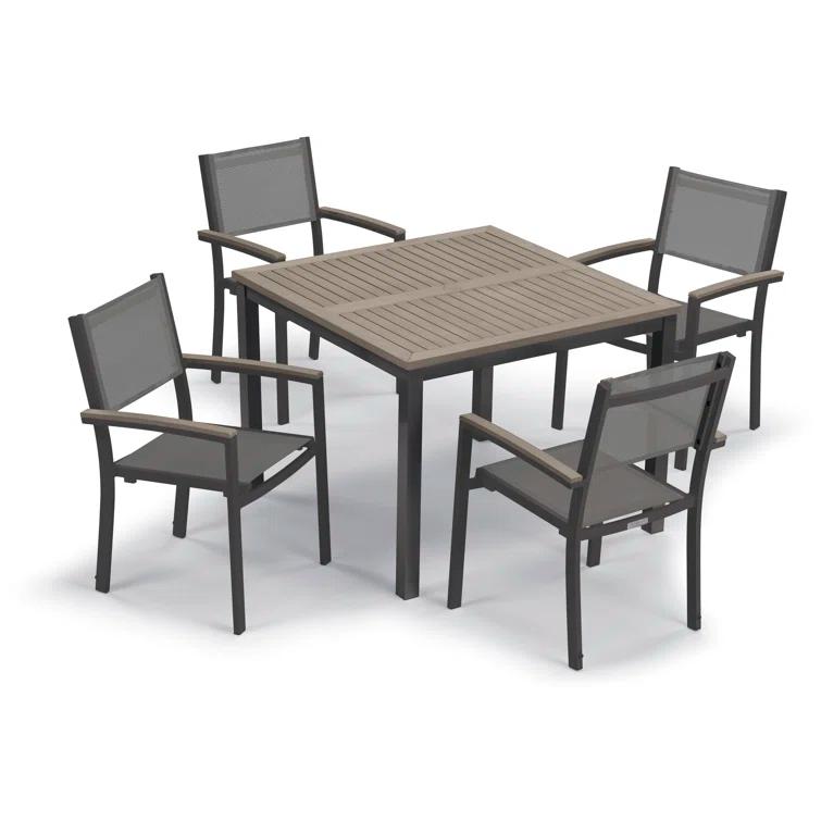 Hermes Indoor / Outdoor Dining Chair (Set of 2) - Gray and Carbon