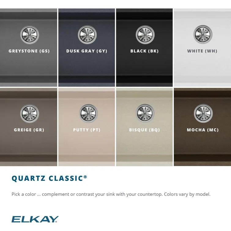 Quartz Classic 33" x 22" x 9-1/2" Drop-In Kitchen Sink