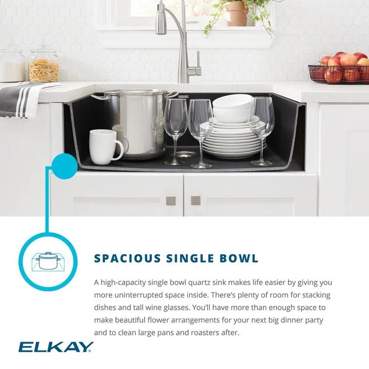 Quartz Classic 33" x 22" x 9-1/2" Drop-In Kitchen Sink