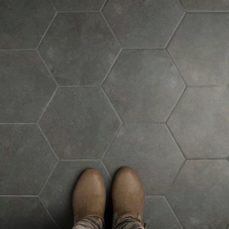 Annata Vintage Hex 8.63" x 9.88" Porcelain Wall & Floor Tile