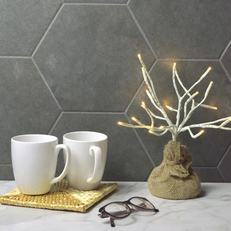 Annata Vintage Hex 8.63" x 9.88" Porcelain Wall & Floor Tile