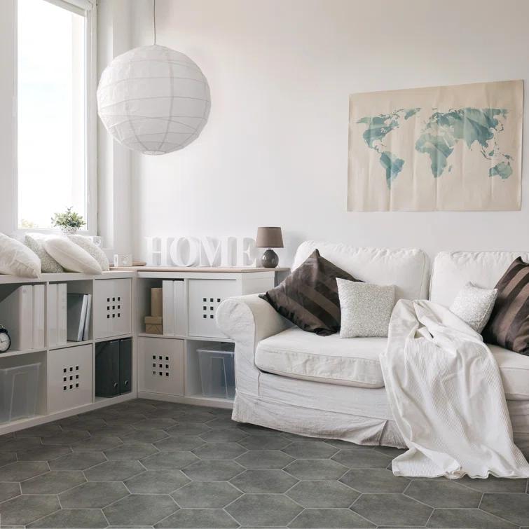 Annata Vintage Hex 8.63" x 9.88" Porcelain Wall & Floor Tile