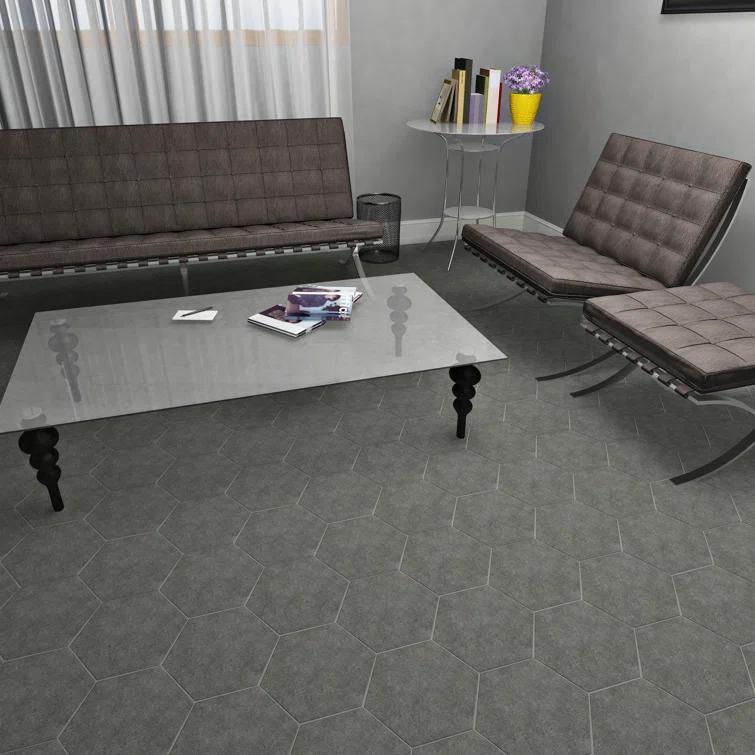 Annata Vintage Hex 8.63" x 9.88" Porcelain Wall & Floor Tile