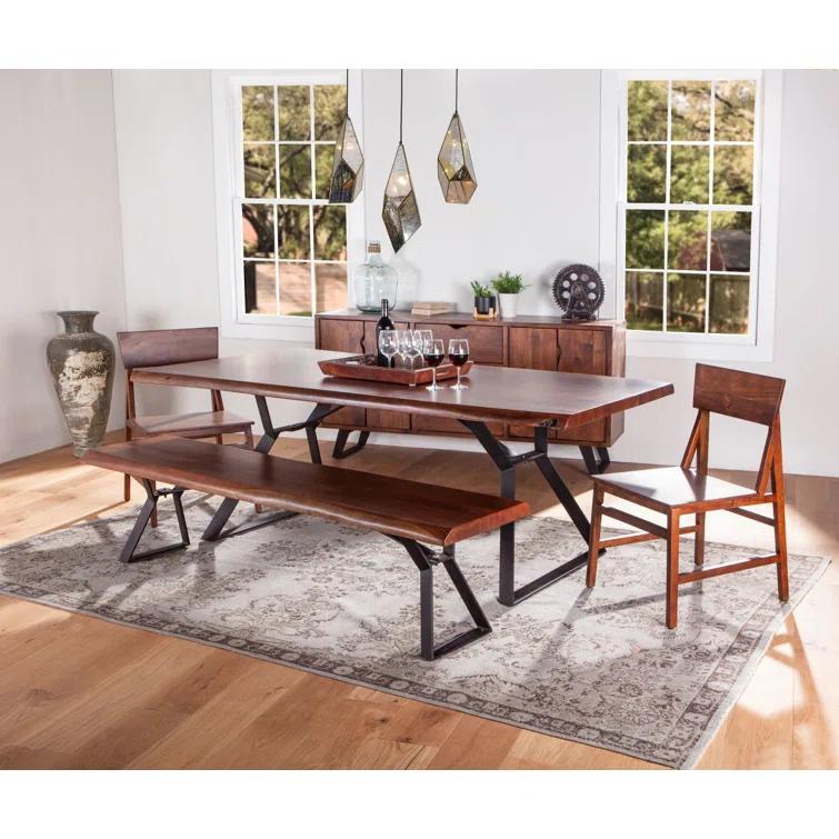 Nottingham Loft 94" Reclaimed Wood Dining Table in Black/Brown