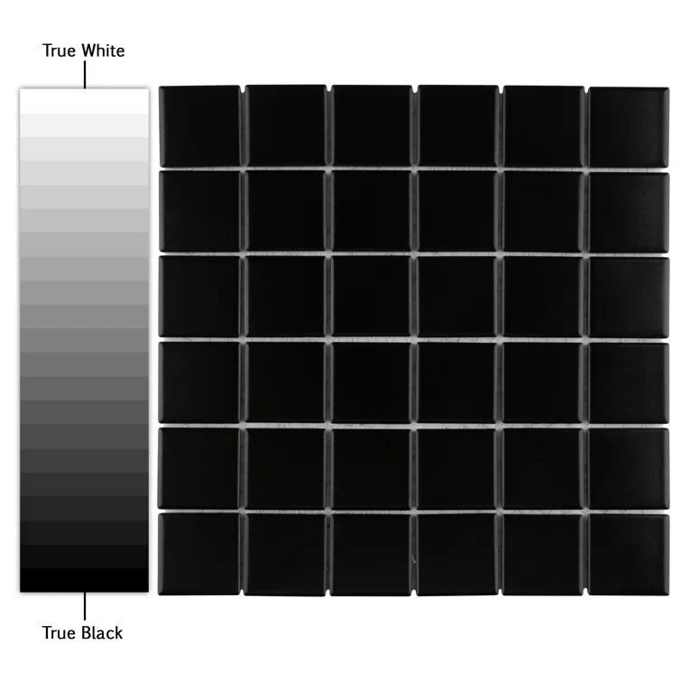 Merola Tile Metro Quad Matte Black 11-3/4" x 11-3/4" Porcelain Mosaic Floor and Wall Tile