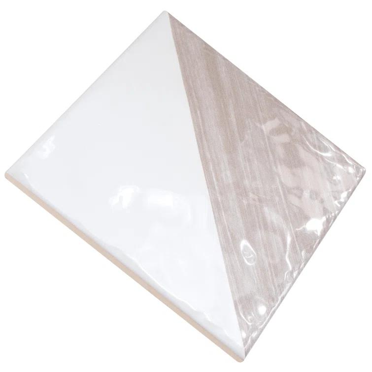 Triangle 6" x 6" Ceramic Patterned Wall Tile