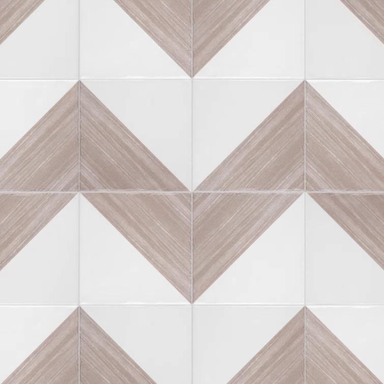 Triangle 6" x 6" Ceramic Patterned Wall Tile