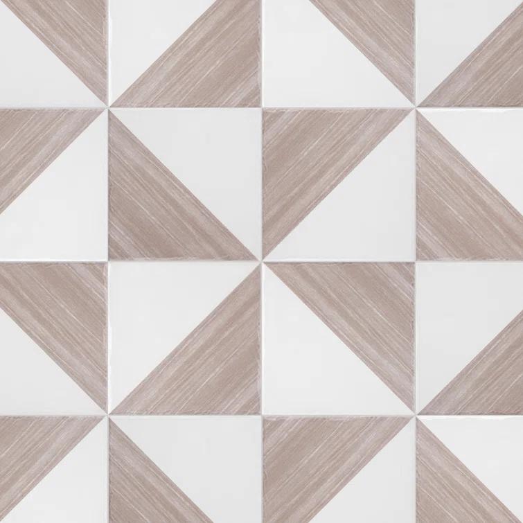Triangle 6" x 6" Ceramic Patterned Wall Tile