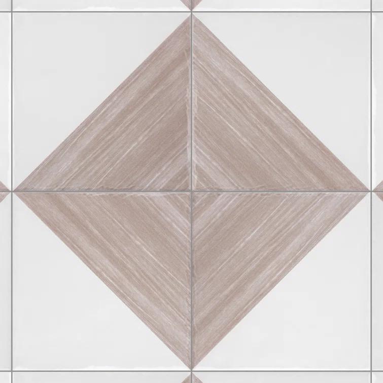 Triangle 6" x 6" Ceramic Patterned Wall Tile