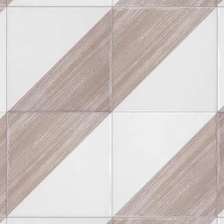 Triangle 6" x 6" Ceramic Patterned Wall Tile