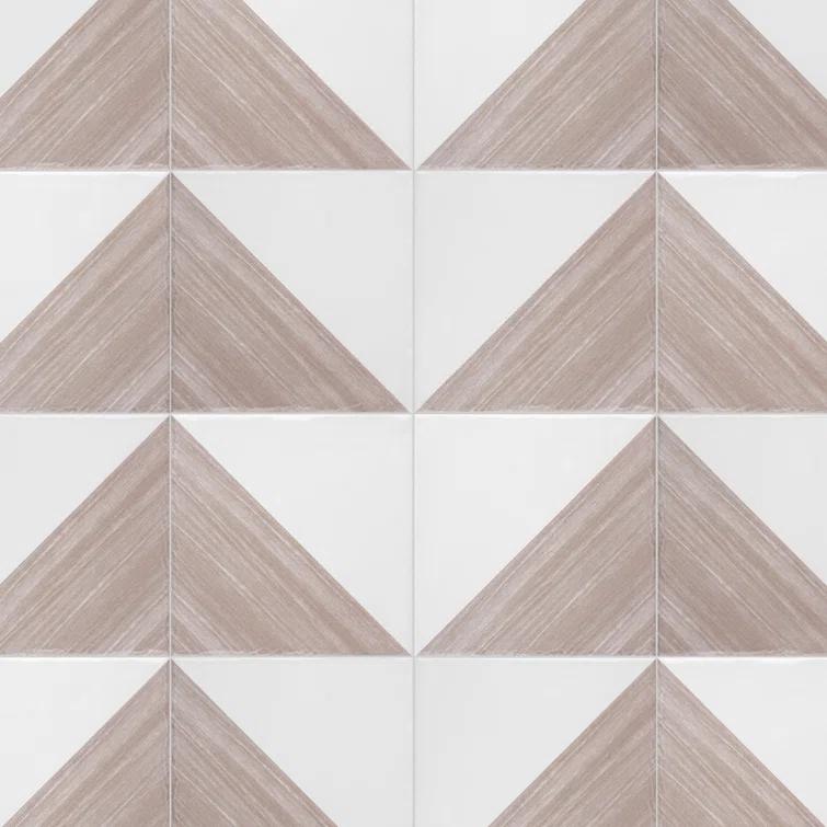 Triangle 6" x 6" Ceramic Patterned Wall Tile