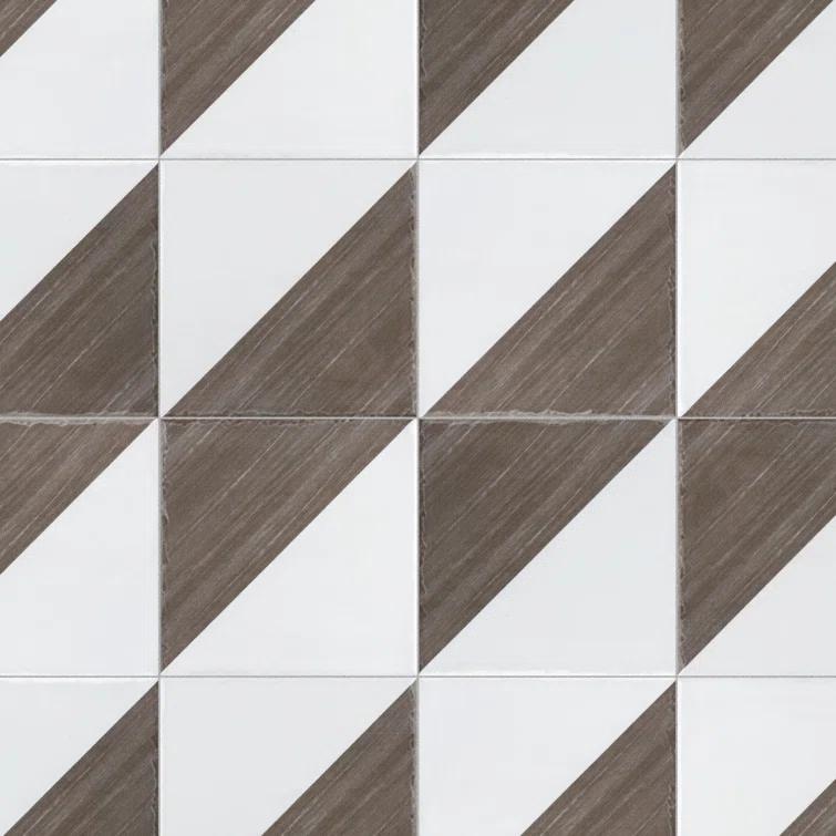Merola Tile Triangle 6" x 6" Ceramic Patterned Wall Tile