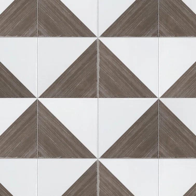 Merola Tile Triangle 6" x 6" Ceramic Patterned Wall Tile