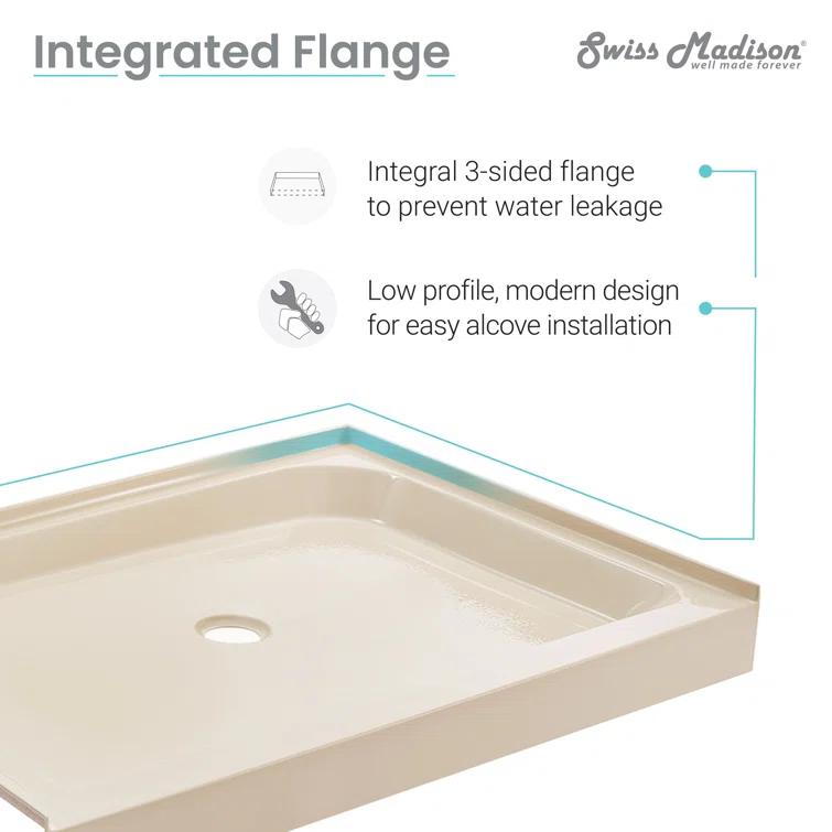 Voltaire 48" x 36" Single-Threshold, Shower Base