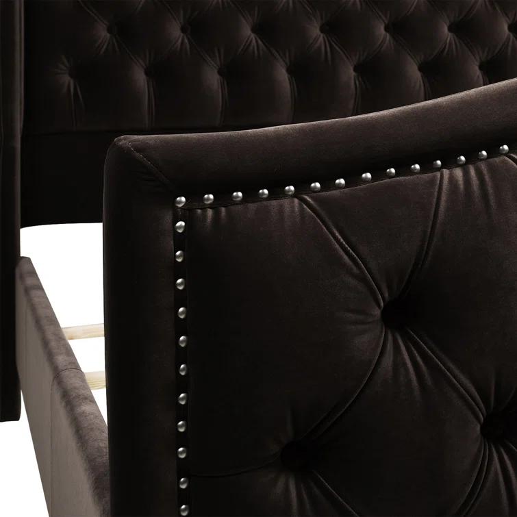 Coleman Upholstered Wingback Bed
