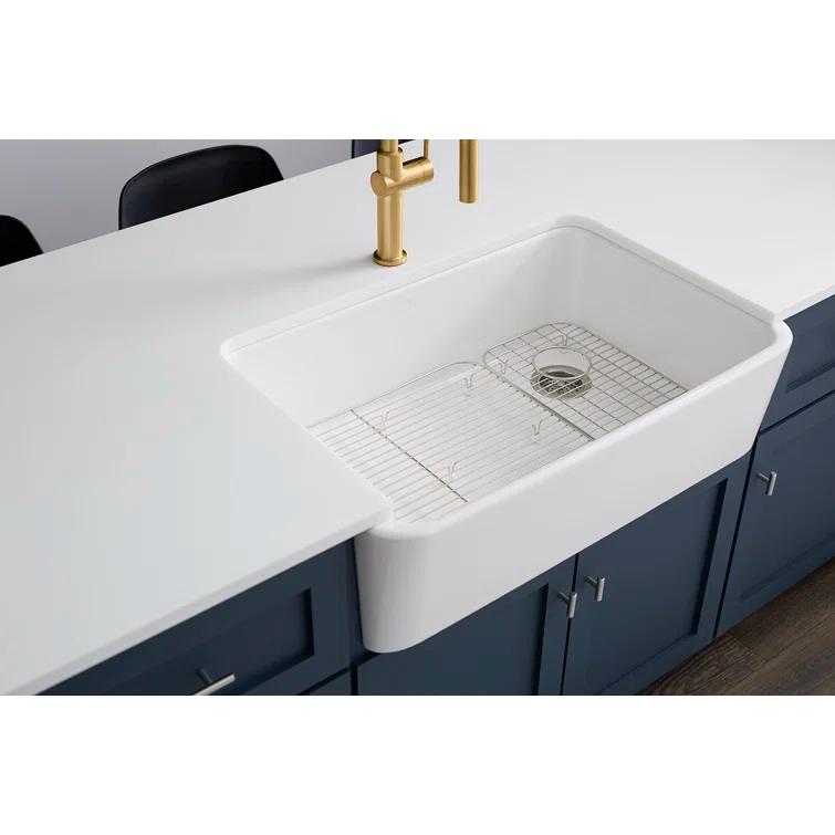 Ironridge 34" Undermount Single-Bowl Farmhouse Cast Iron Kitchen Sink with Apron Front