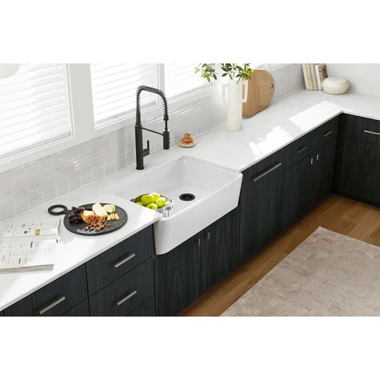 Ironridge 34" Undermount Single-Bowl Farmhouse Cast Iron Kitchen Sink with Apron Front