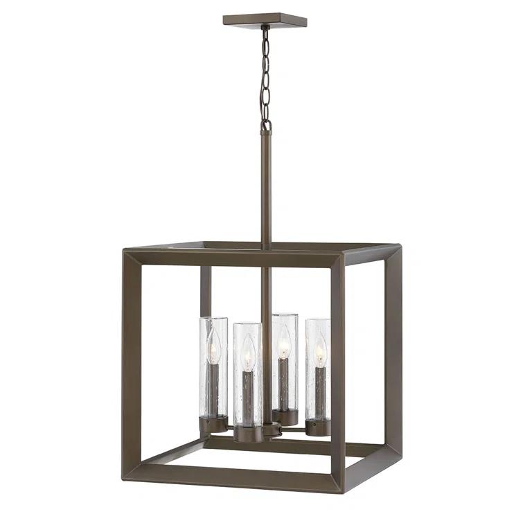 Hinkley Rhodes Four-Light 12V Outdoor Candle Open Cage Pendant