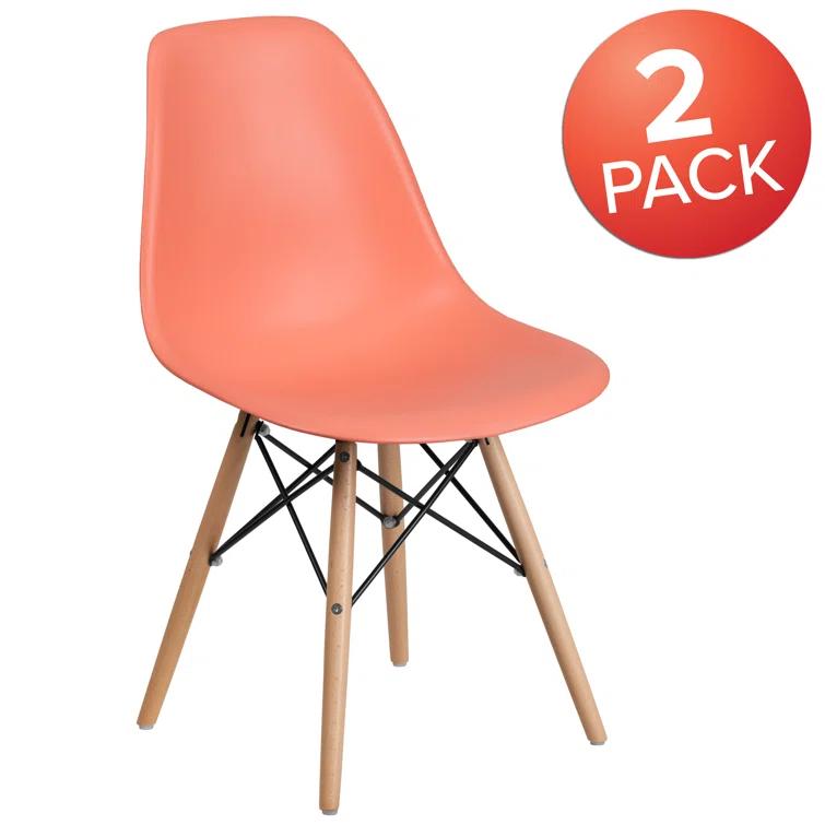 Flash Furniture Chair with Wooden Legs for Versatile Kitchen, Dining Room, Living Room, Library or Desk Use (Set of 2)