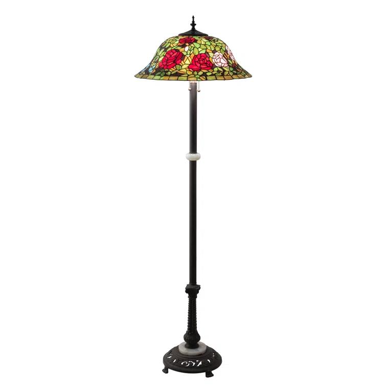 27821 Meyda 62" High Tiffany Rosebush Floor Lamp