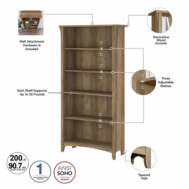 Khadesha Tall 5 Shelf Bookcase - Set Of 2