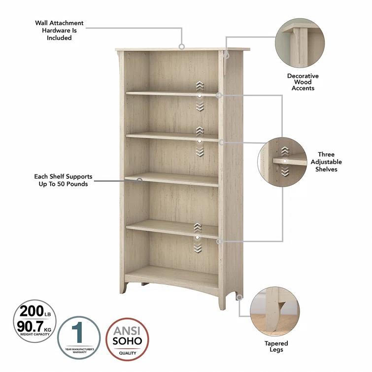 Khadesha Tall 5 Shelf Bookcase - Set Of 2