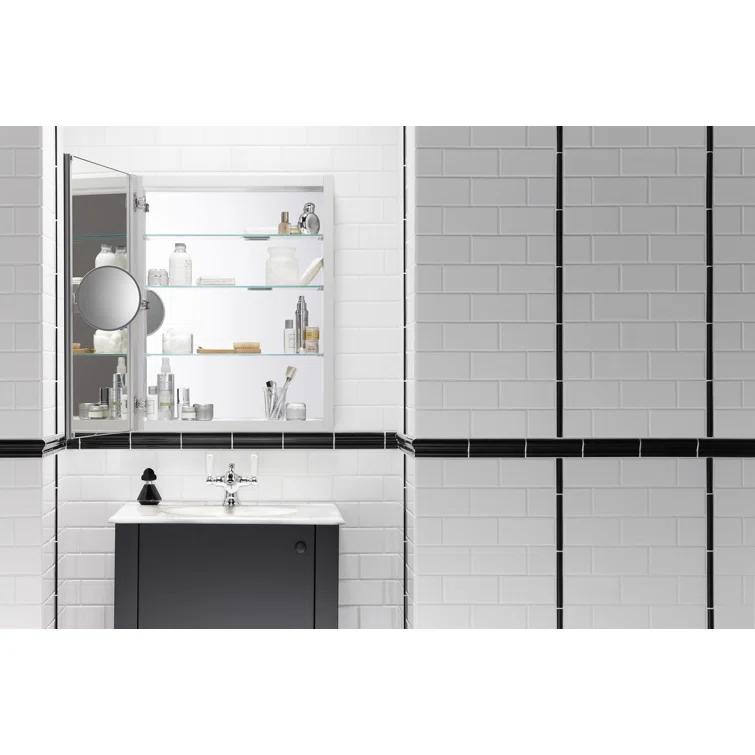 Verdera® Recessed or Surface Mount Medicine Cabinet with 3 Adjustable Shelves