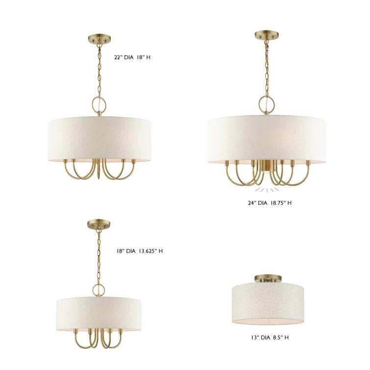 Dovecove Winscombe Shaded Drum Chandelier
