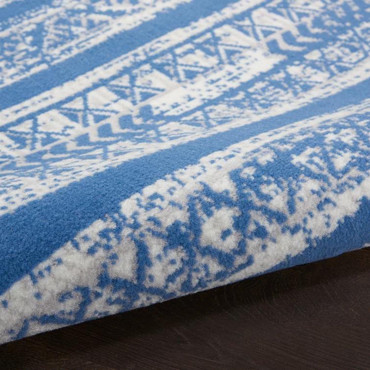 Pleasanton Abstract Blue/Ivory Area Rug