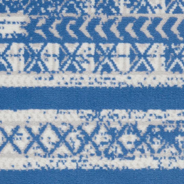 Pleasanton Abstract Blue/Ivory Area Rug