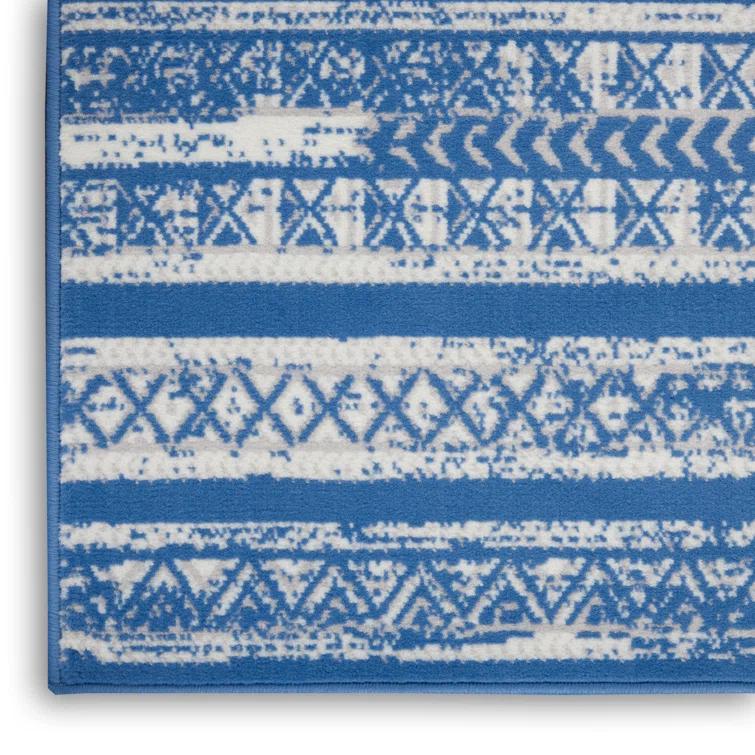 Pleasanton Abstract Blue/Ivory Area Rug