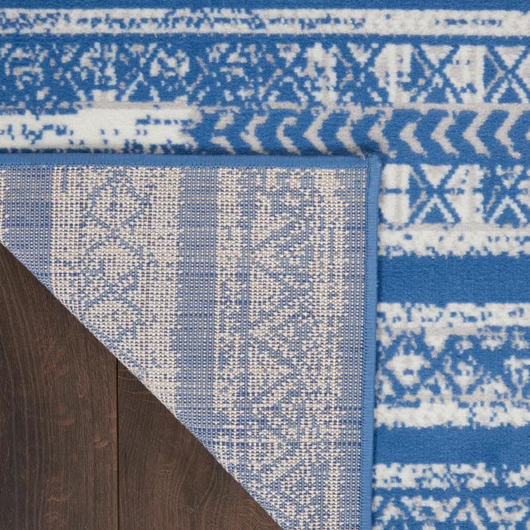 Pleasanton Abstract Blue/Ivory Area Rug