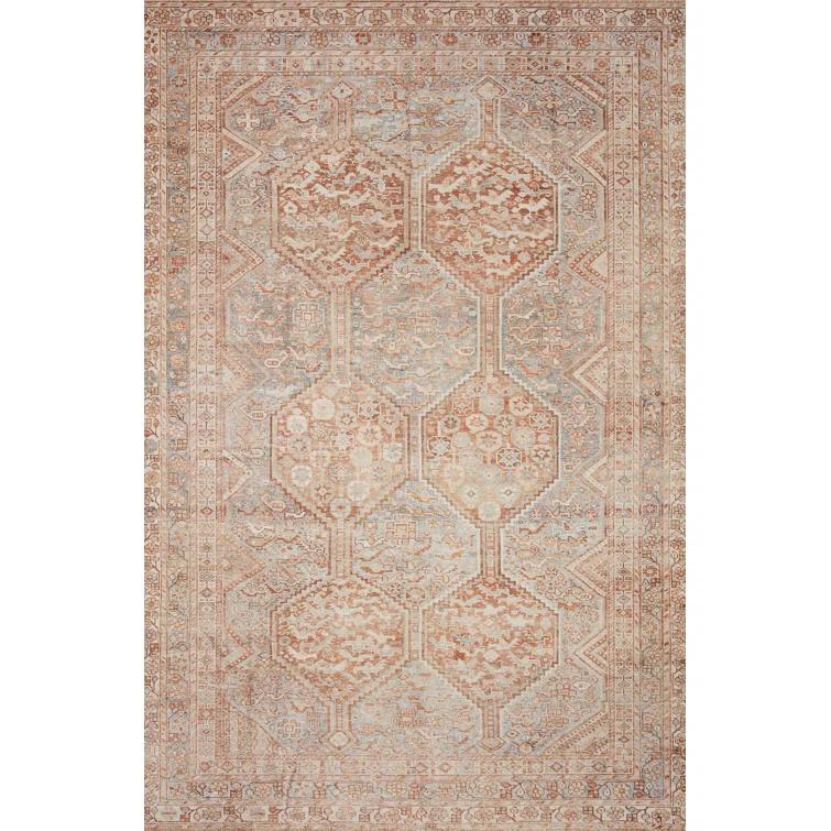 Jules Rug by Chris Loves Julia x Loloi - Tangerine and Mist / 5' x 7'6"