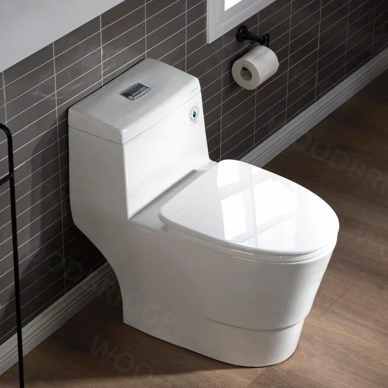 1.28 GPF Elongated ADA Height One Piece Dual-Flush Toilet with Soft-Closing Seat,MAP Flushing 1000G