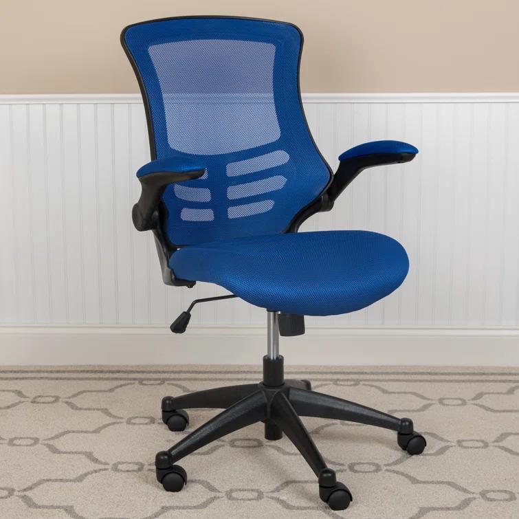 Jayetta Mid-Back Mesh Swivel Ergonomic Office Chair with Flip-Up Arms