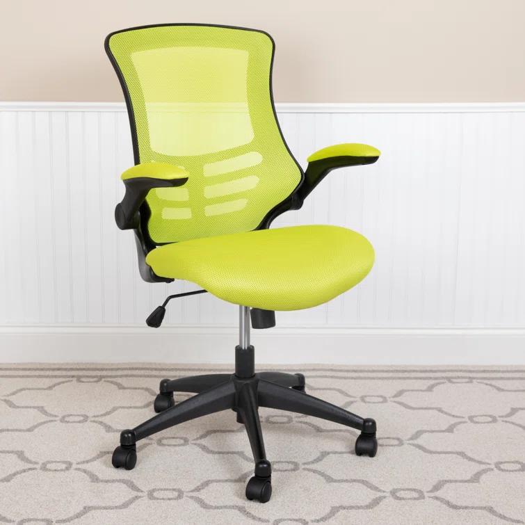Jayetta Mid-Back Mesh Swivel Ergonomic Office Chair with Flip-Up Arms