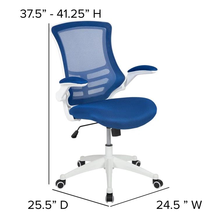 Jayetta Mid-Back Mesh Swivel Ergonomic Office Chair with Flip-Up Arms by Flash Furniture